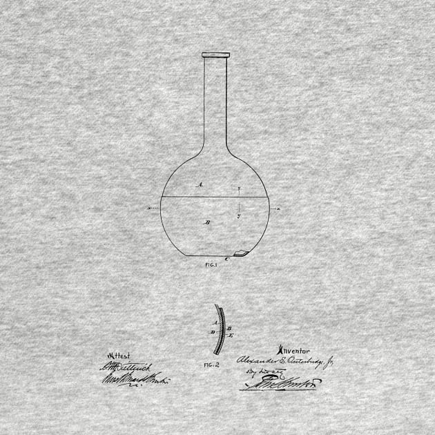 Chemical Flask Vintage Patent Hand Drawing by TheYoungDesigns